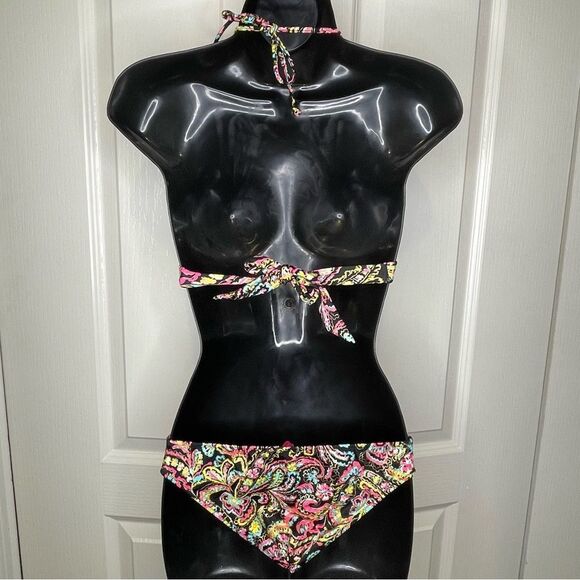 Victoria’s Secret Paisley Colorful Halter 2 Piece Bikini Size XS - Picture 7 of 11
